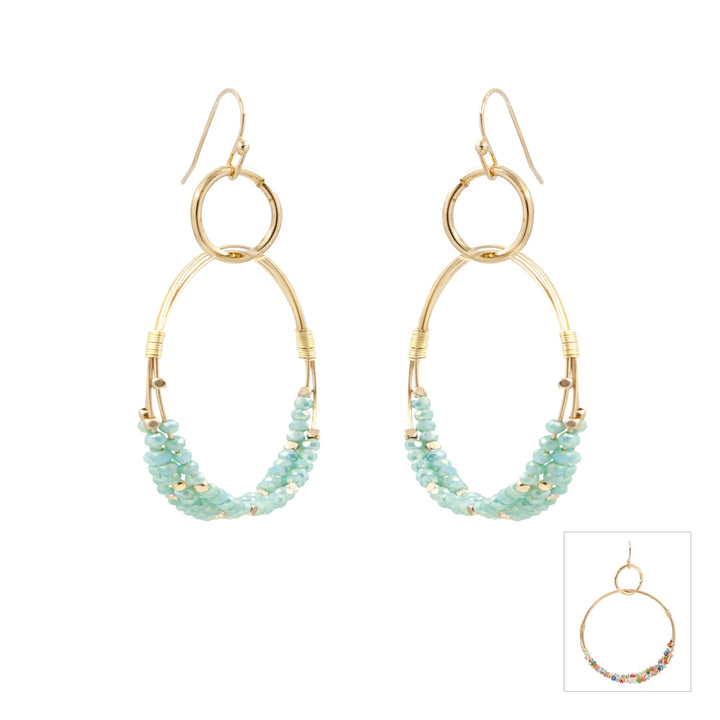 Beaded Double Hoop Earring