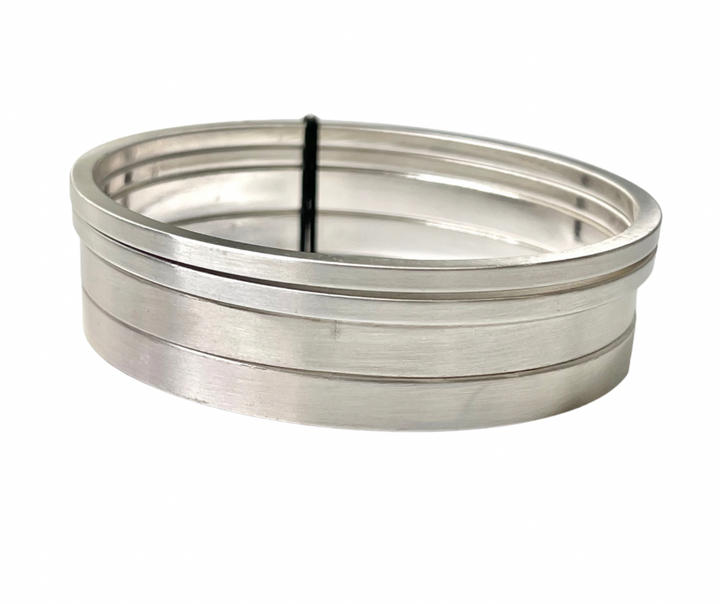 SILVER BANGLE BRACELET- Set of 4