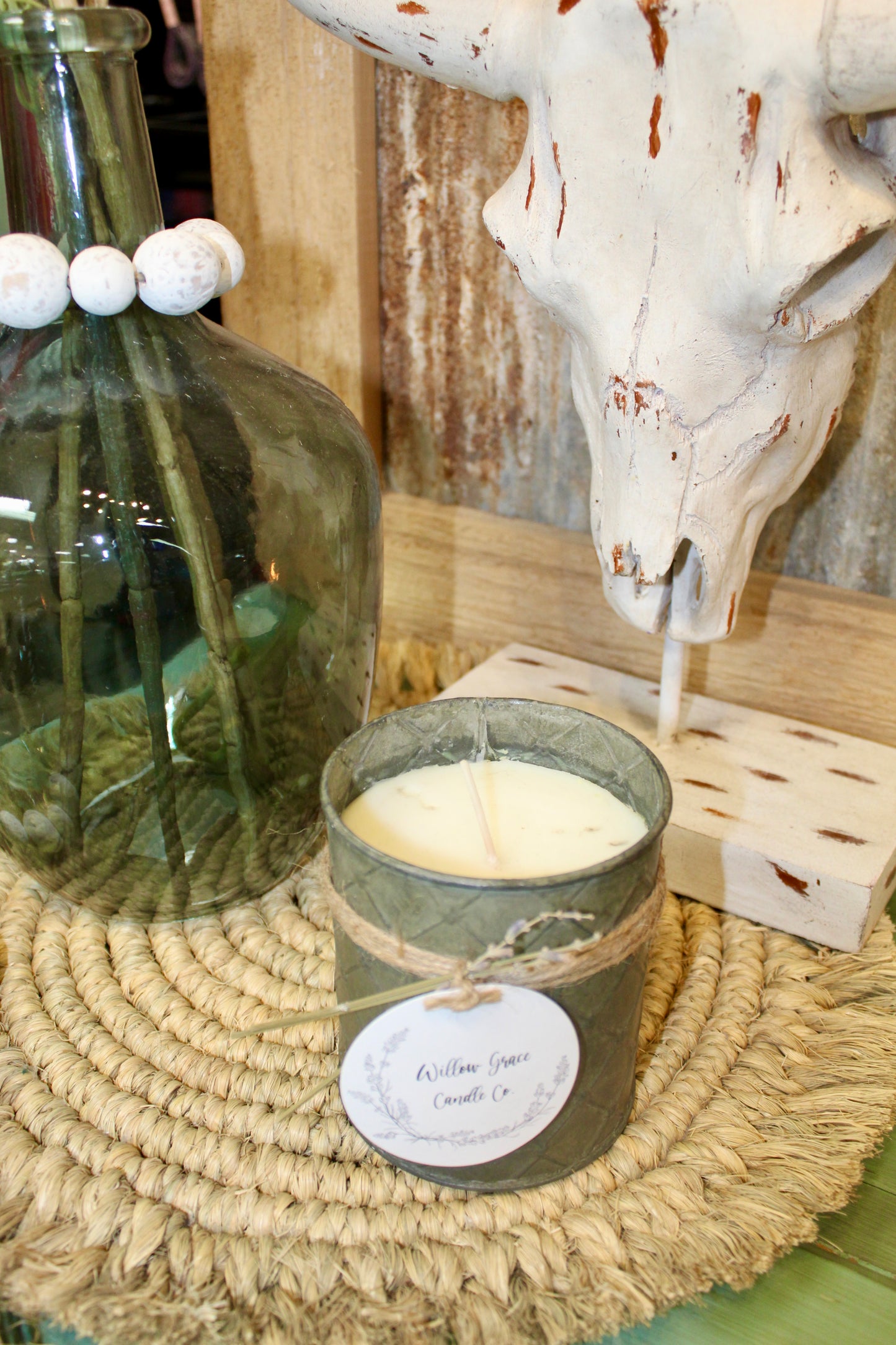 Rustic Zinc Candle