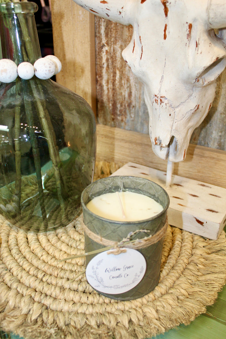 Rustic Zinc Candle