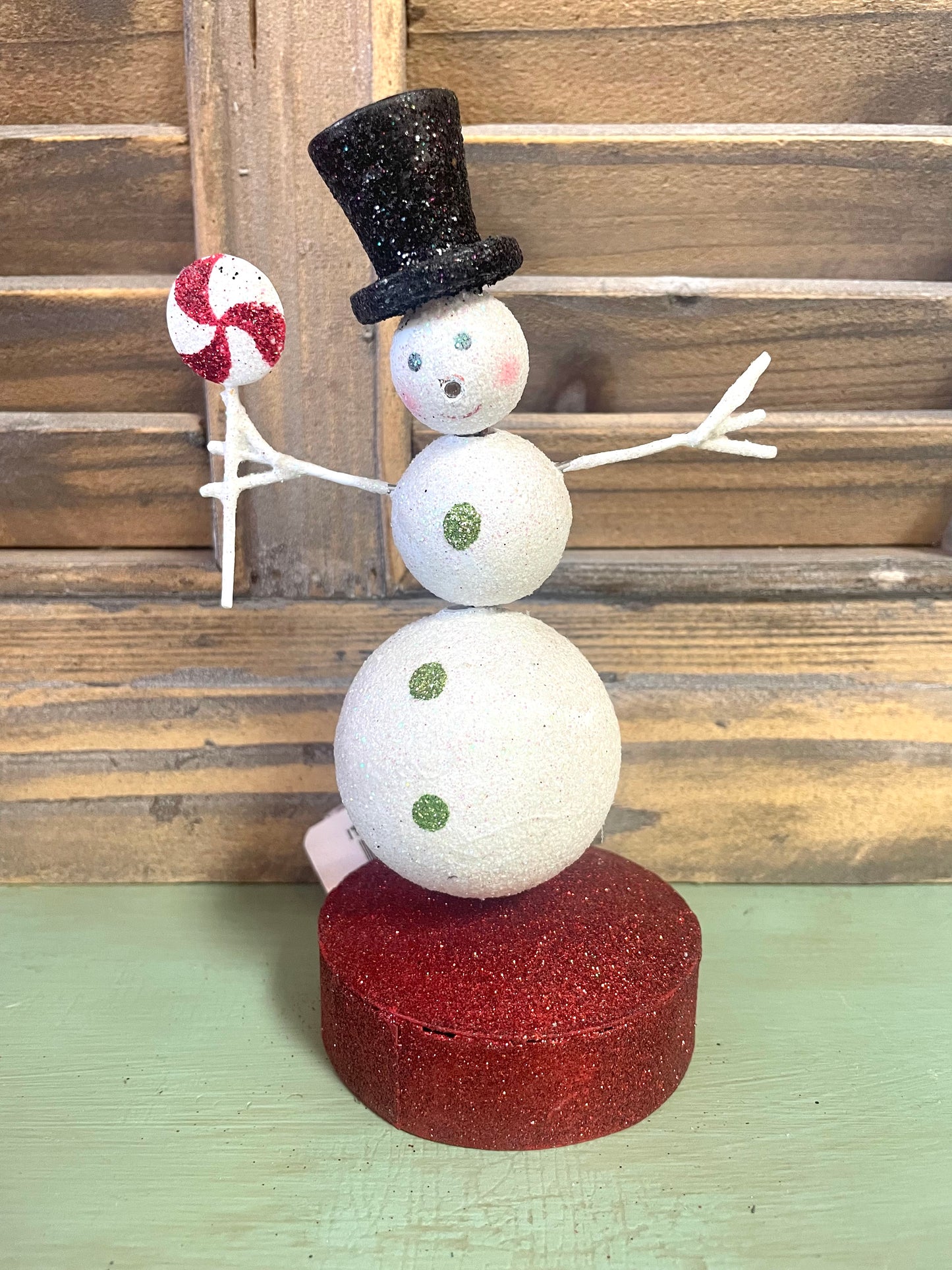 Glitter Snowman Table Decor