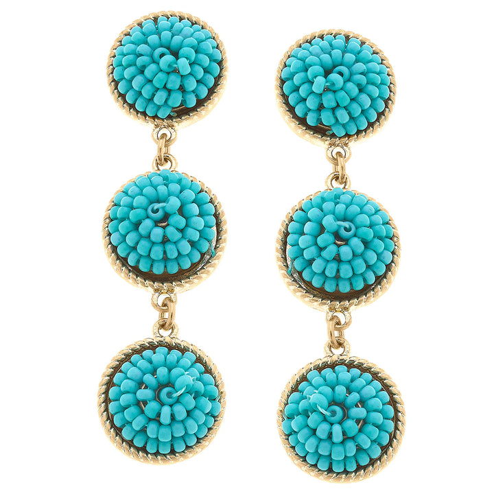 Ariel Beaded Linked Circle Drop Earrings