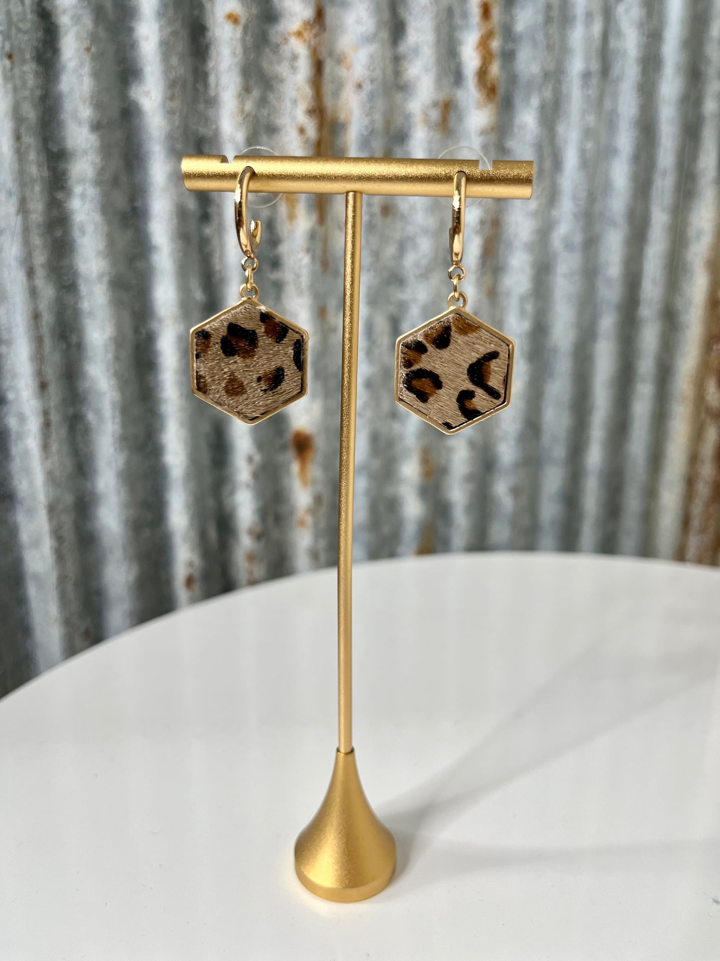 Hexagon Drop Earrings