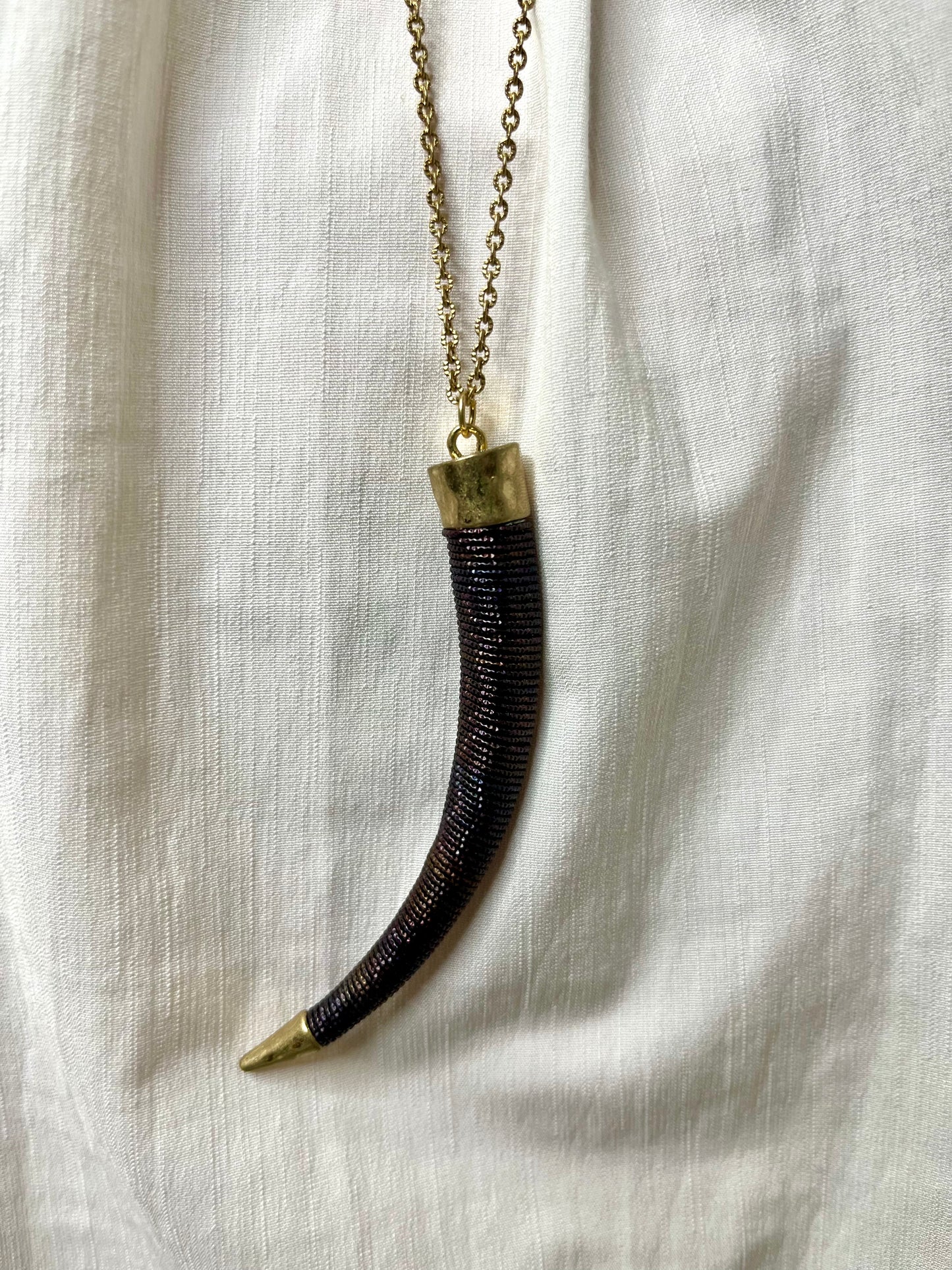Purple Horn Necklace