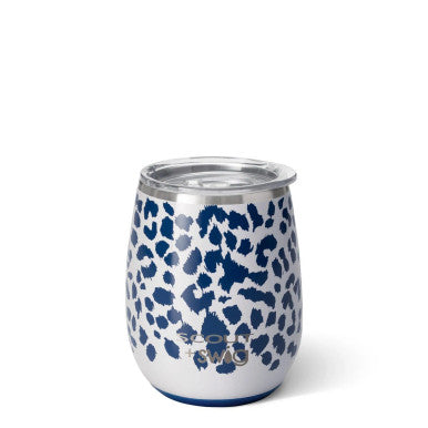Blue Leopard Wine Tumbler