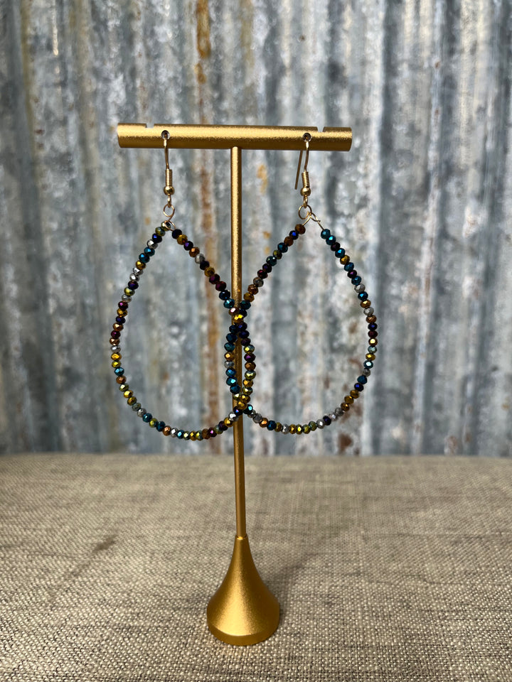 Multi Fully Beaded Teardrop Earrings