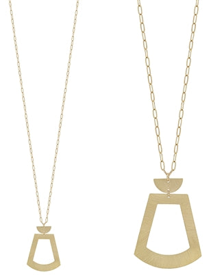 Matte Gold Geometric Necklace