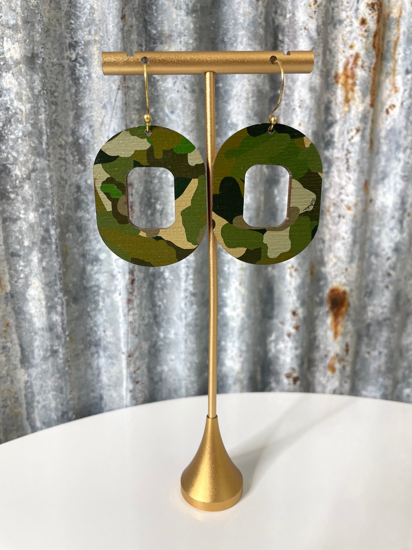 Reversible Camo/Light Leopard Earrings