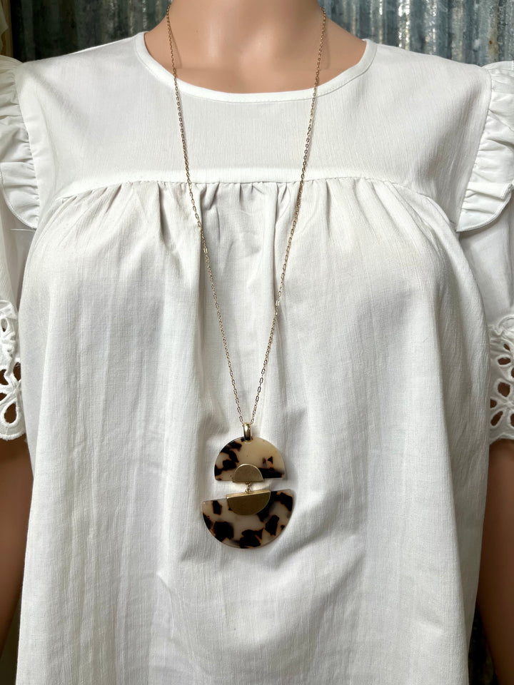 Tortoise Half Circle Stack Necklace