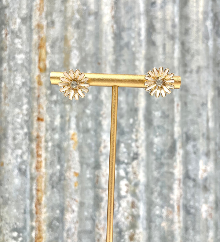 Gold Flower Stud Earrings