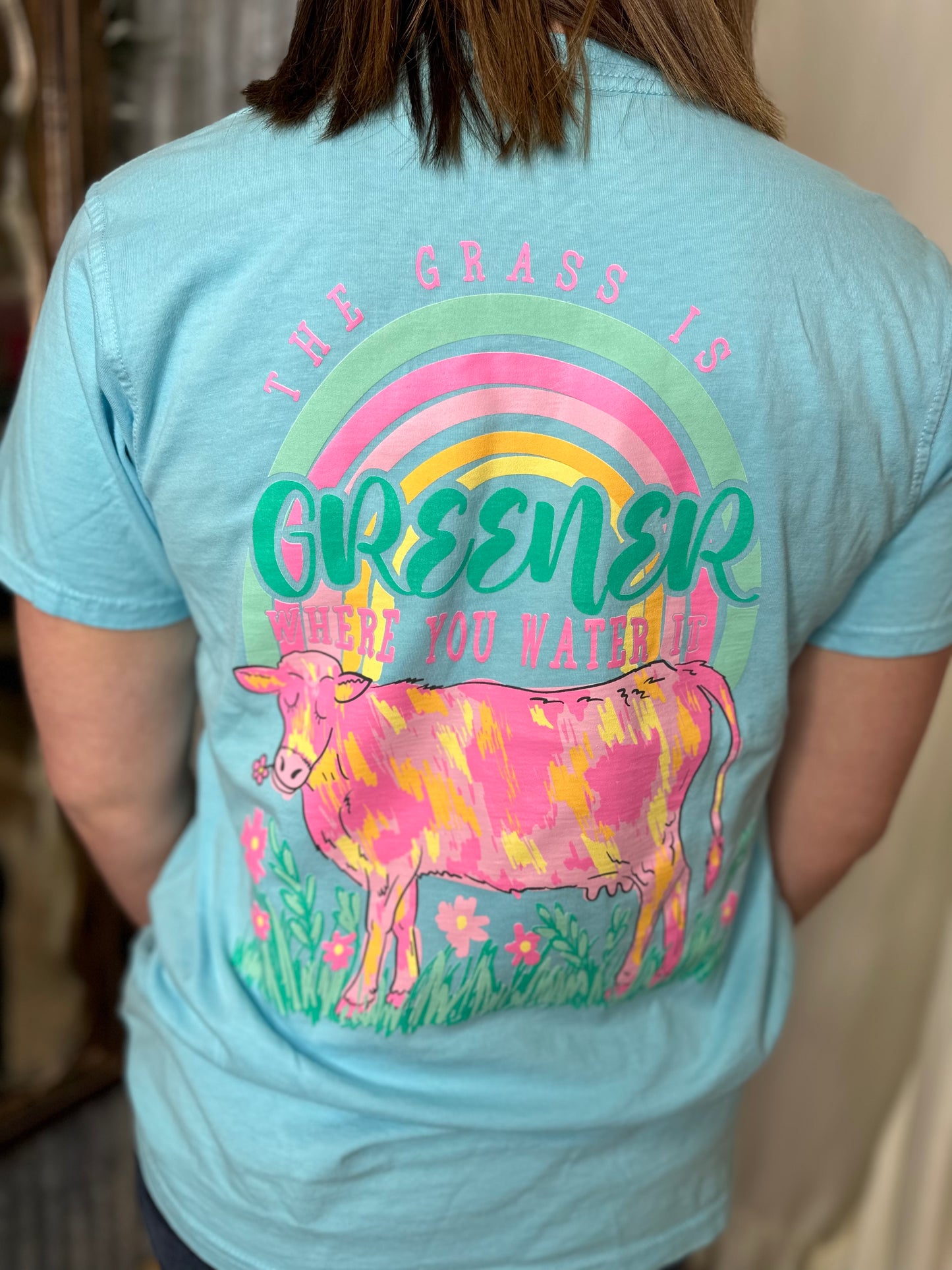 The Grass is Greener Where You Water It Chalky Mint T-Shirt