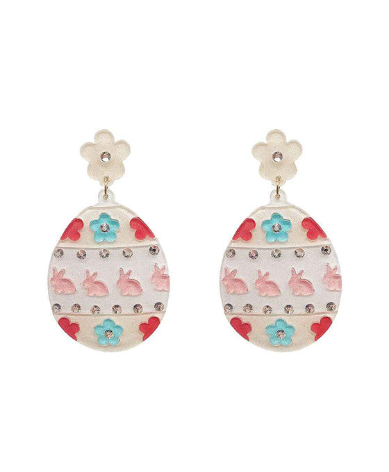 Bunny/Flower Easter Egg Earrings