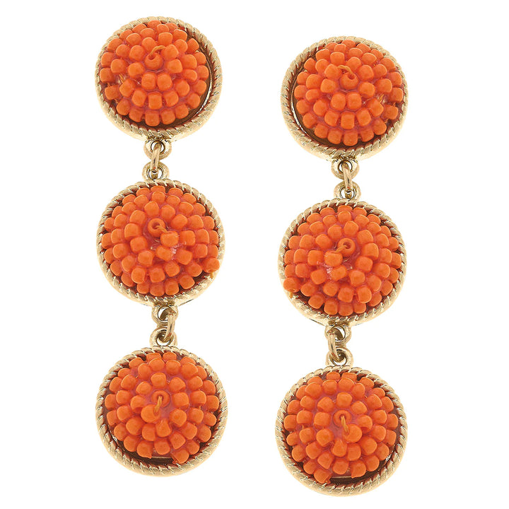 Ariel Beaded Linked Circle Drop Earrings