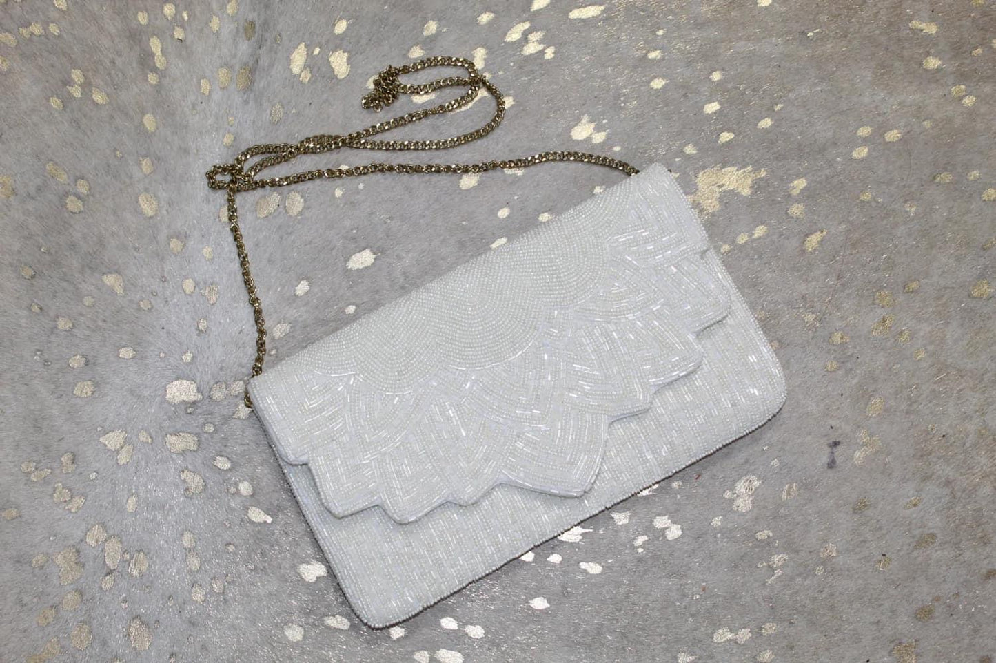 Chain Strap Beaded Purse