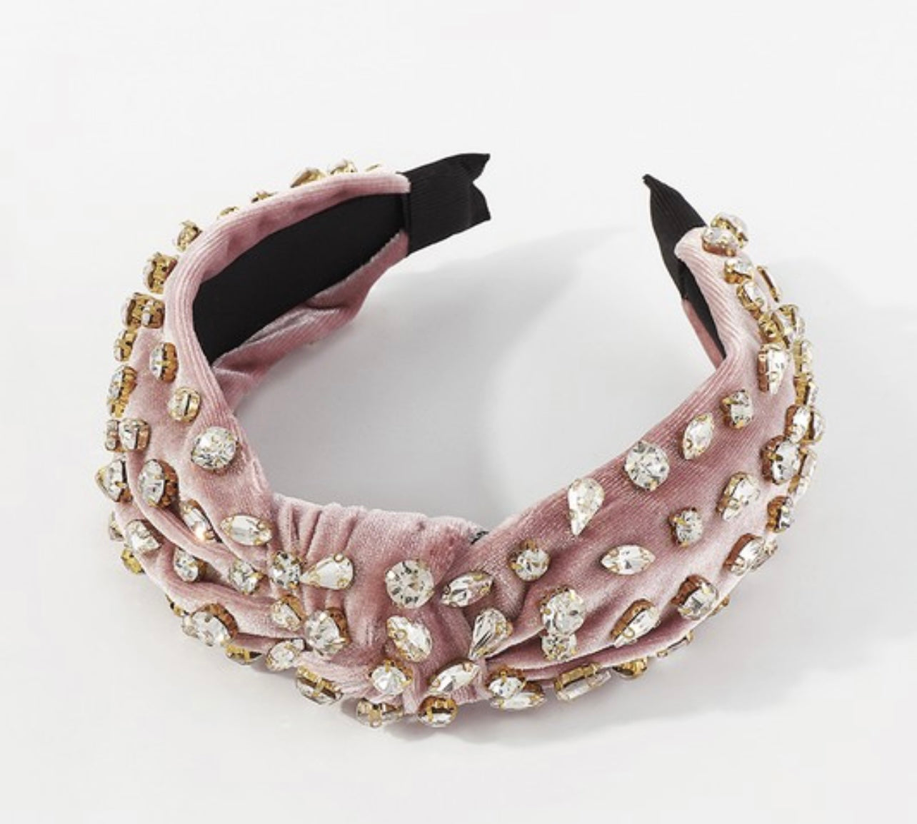 Corduroy Large Crystal Top Knot Headband
