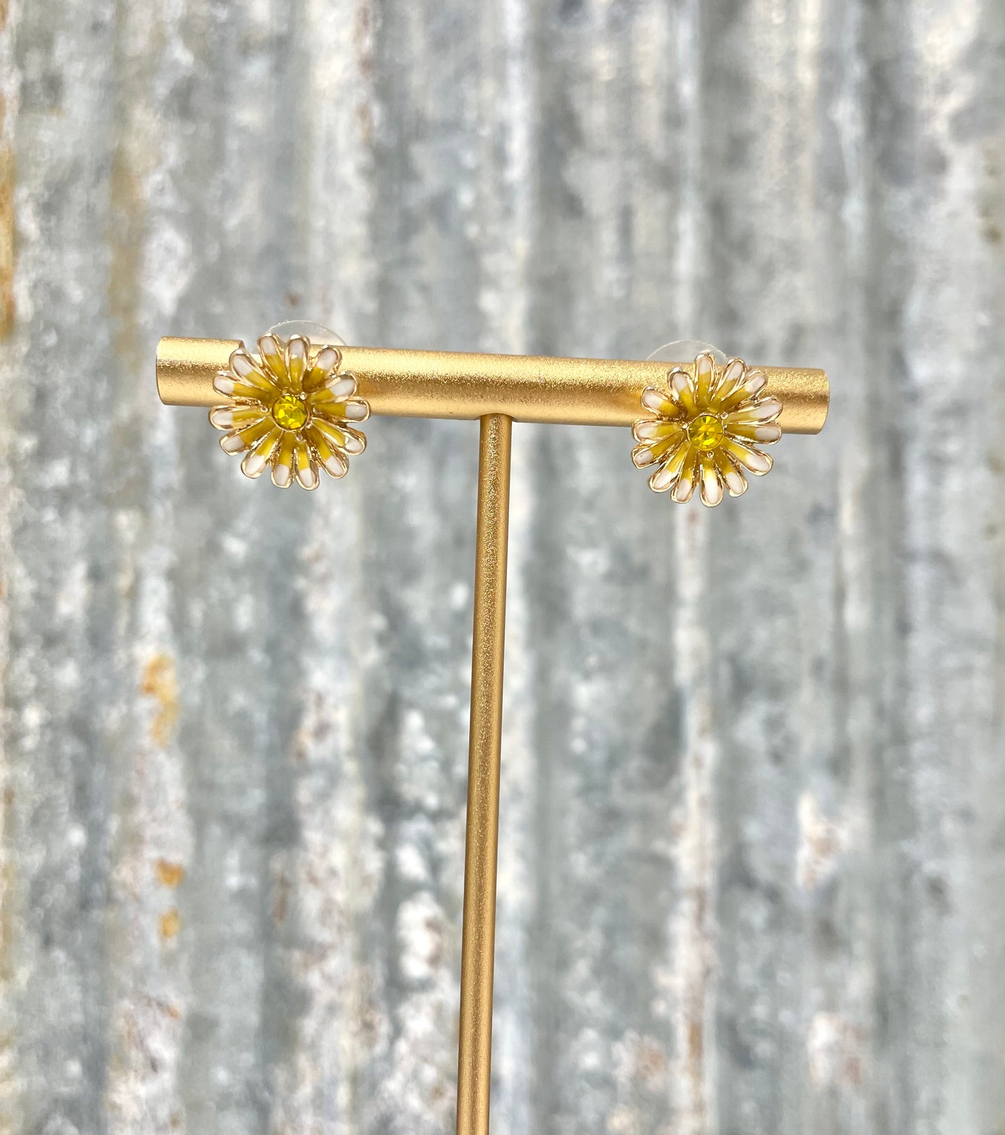 Gold Flower Stud Earrings