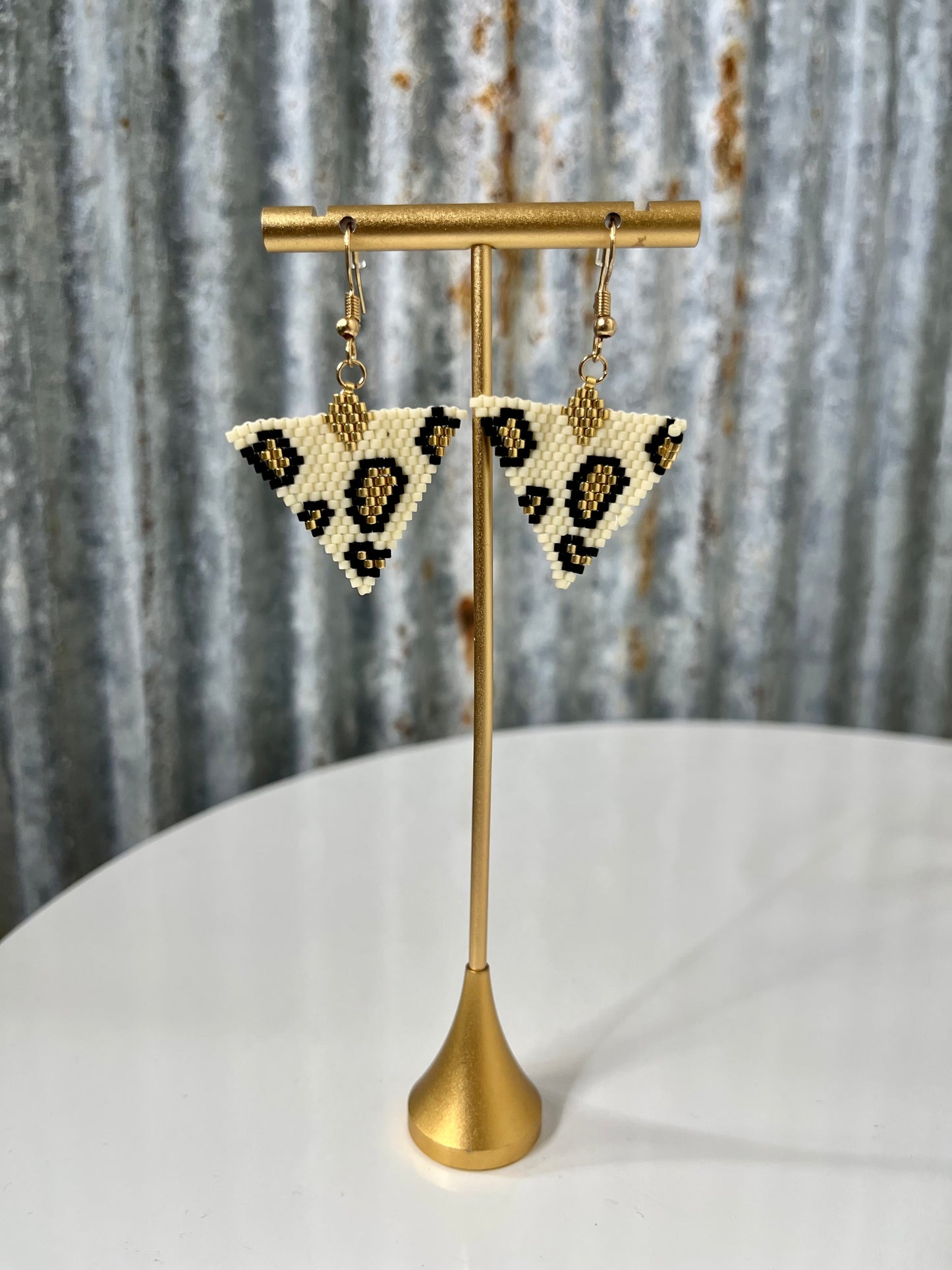 Leopard Triangle Earrings