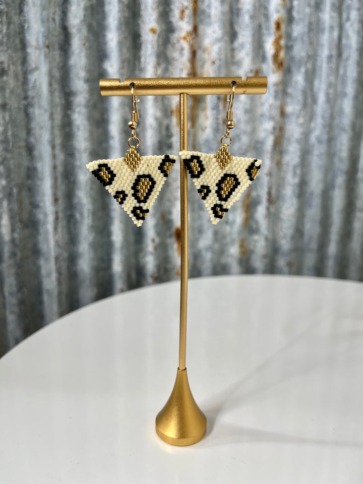 Leopard Triangle Earrings