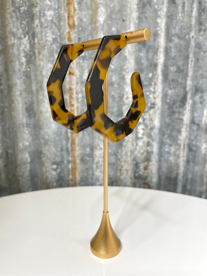 Tortoise Hoop Earrings