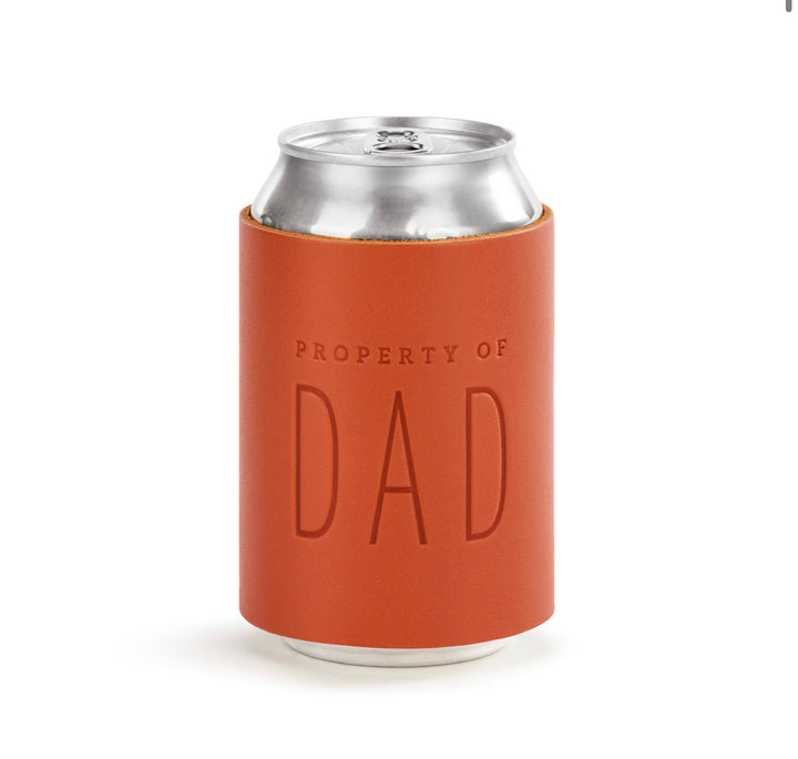 Property of Dad Leather Can Cooler