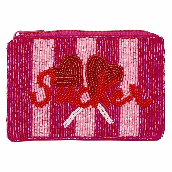 Sucker Beaded Coin Purse