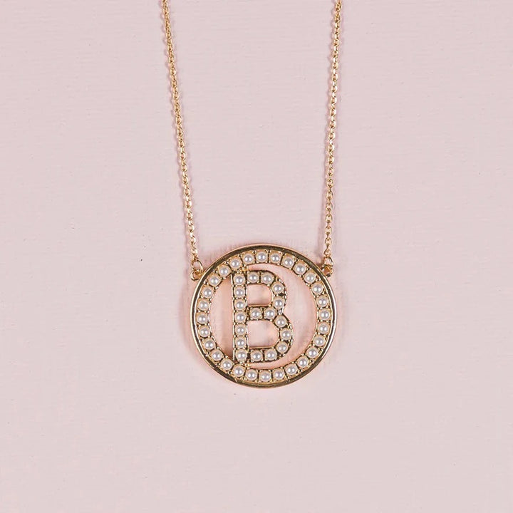 Lucy Luxe Pearl Initial Necklace