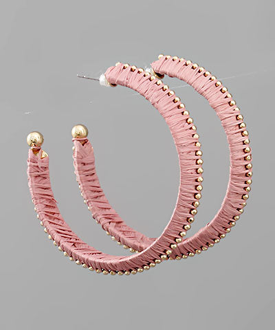 Raffia Wrapped Hoops