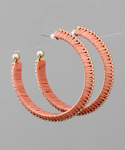 Raffia Wrapped Hoops