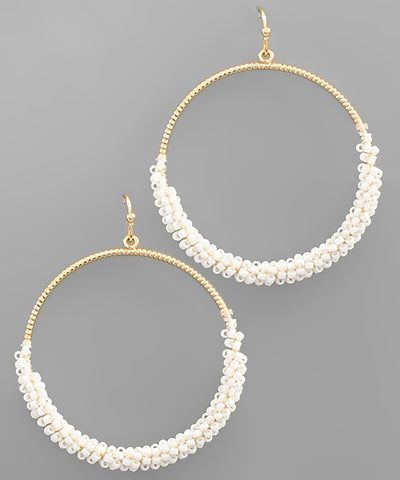 Half Beaded Hoops