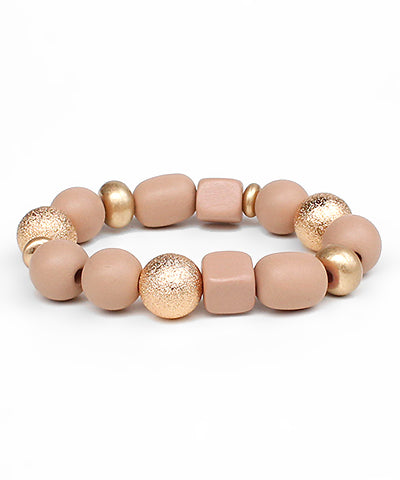 Bead Wood Square Accent Bracelet