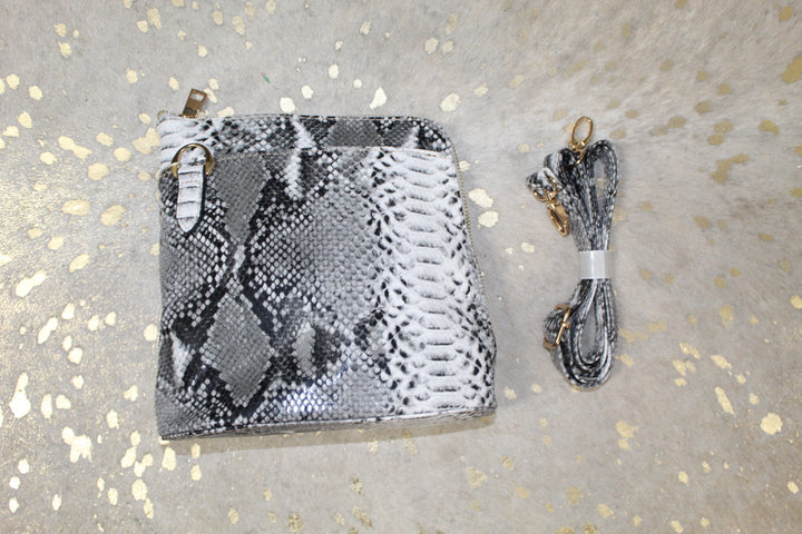 Square Snakeskin Crossbody Purse