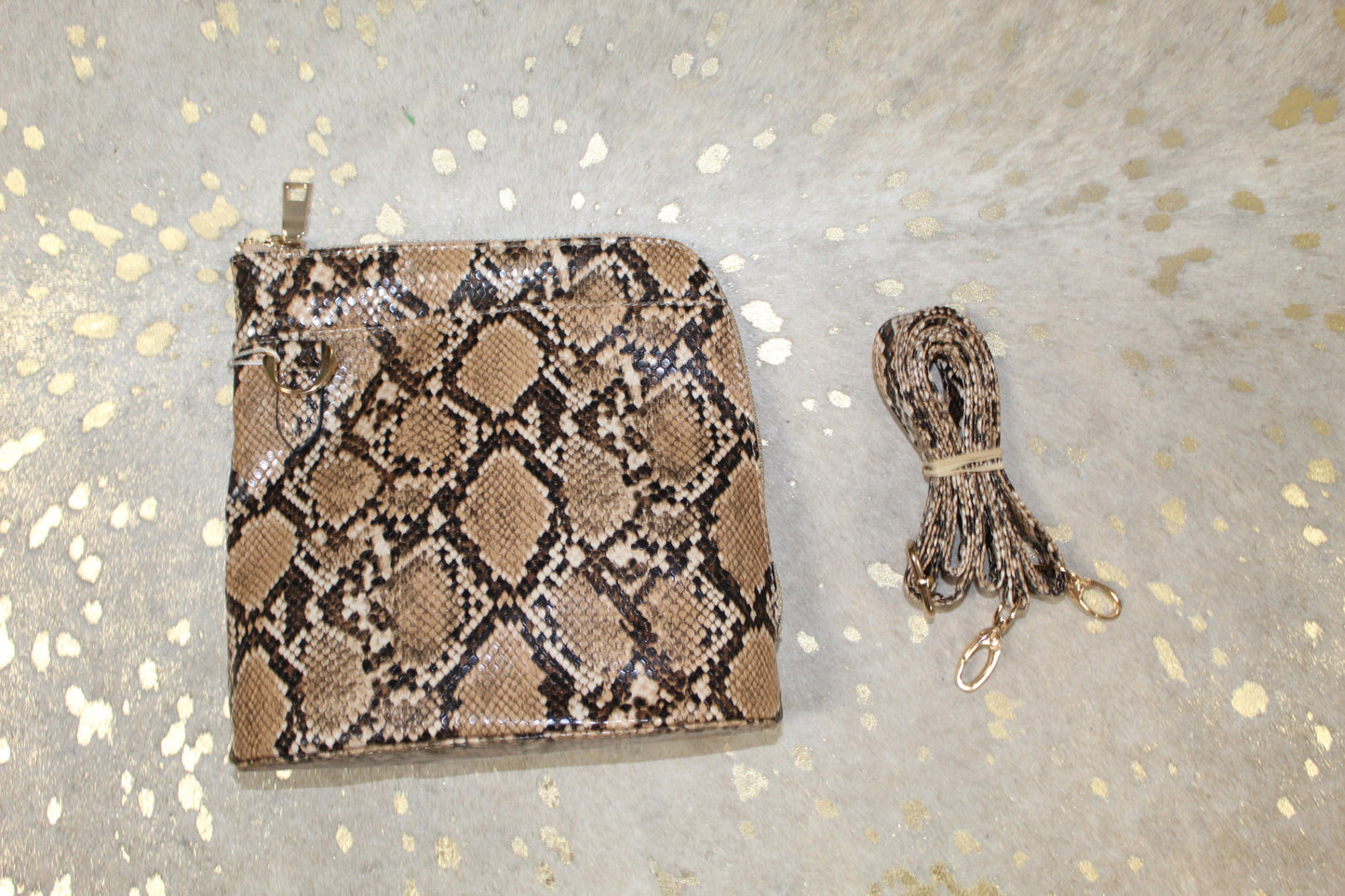 Square Snakeskin Crossbody Purse
