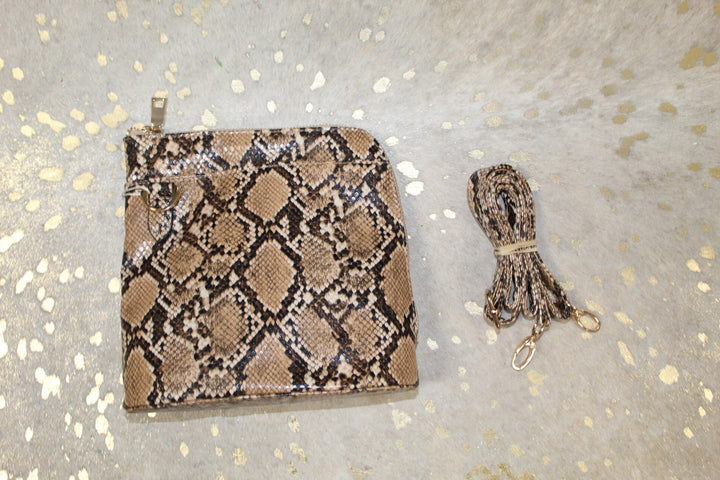 Square Snakeskin Crossbody Purse