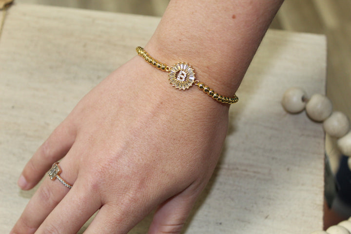 Diamond Embellishment Initial Bracelet