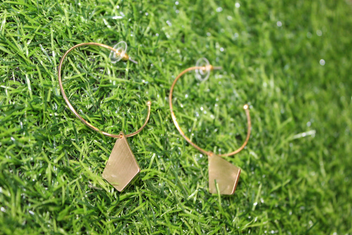 Hoop with diamond drop earrings