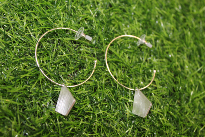 Hoop with diamond drop earrings