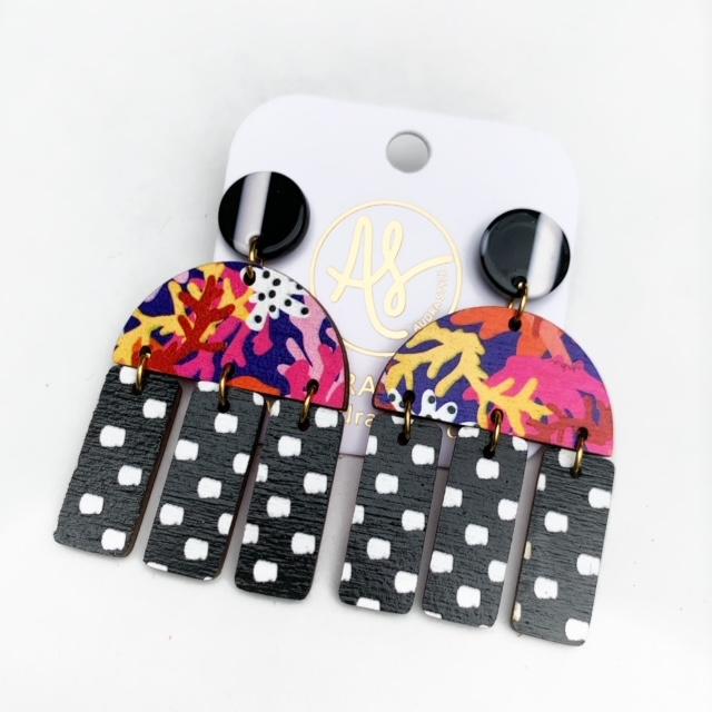 Floral & Polka Dot Earrings