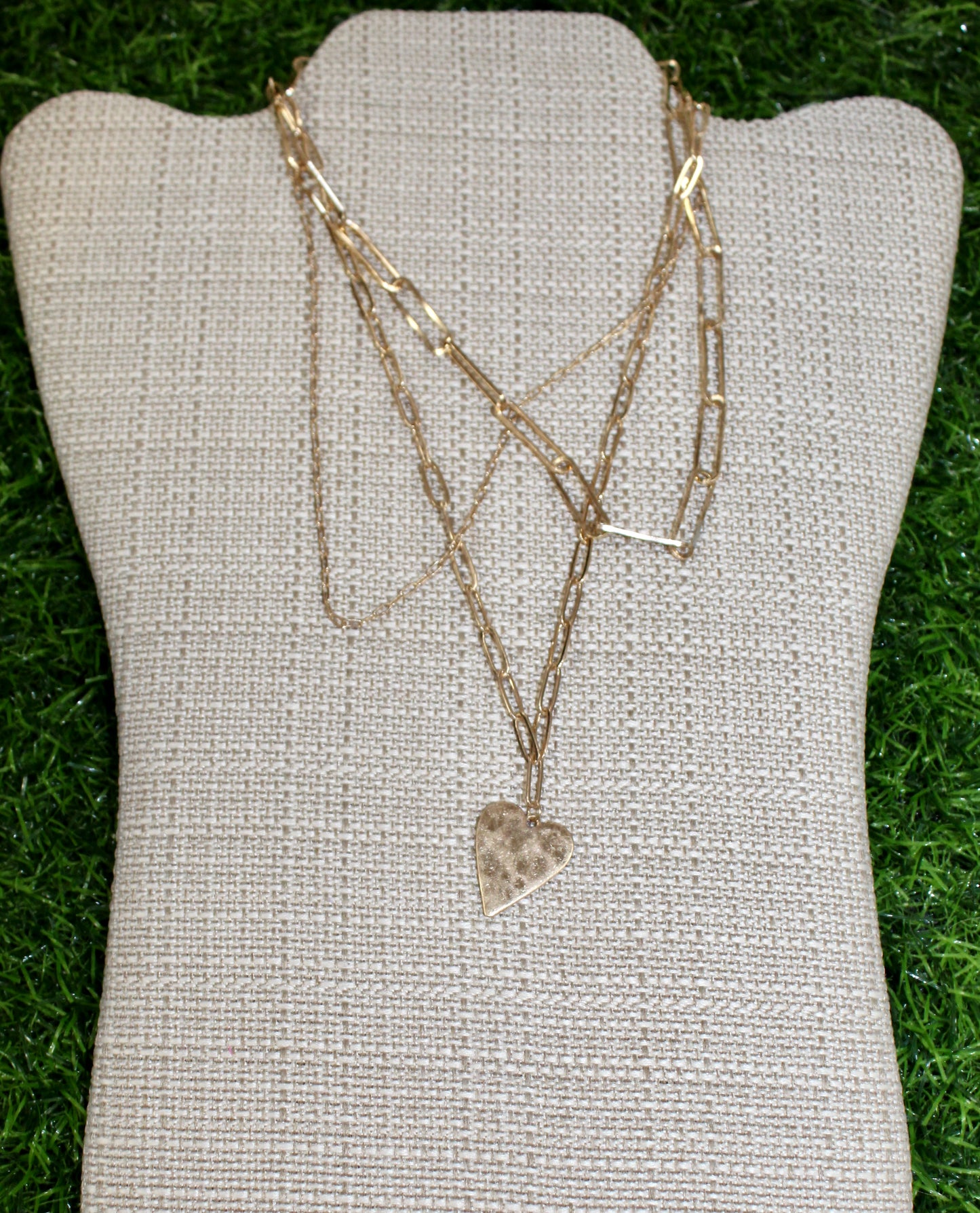 Worn Heart Layered Necklace