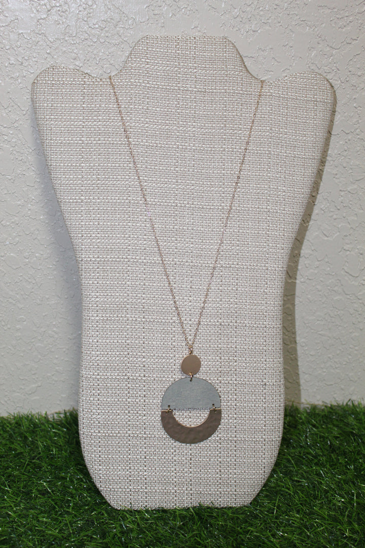 Painted Wood & Gold Necklace