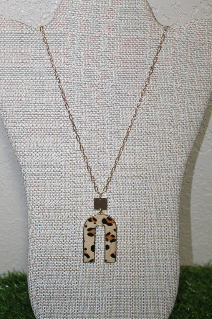 Animal Print Horseshoe Necklace