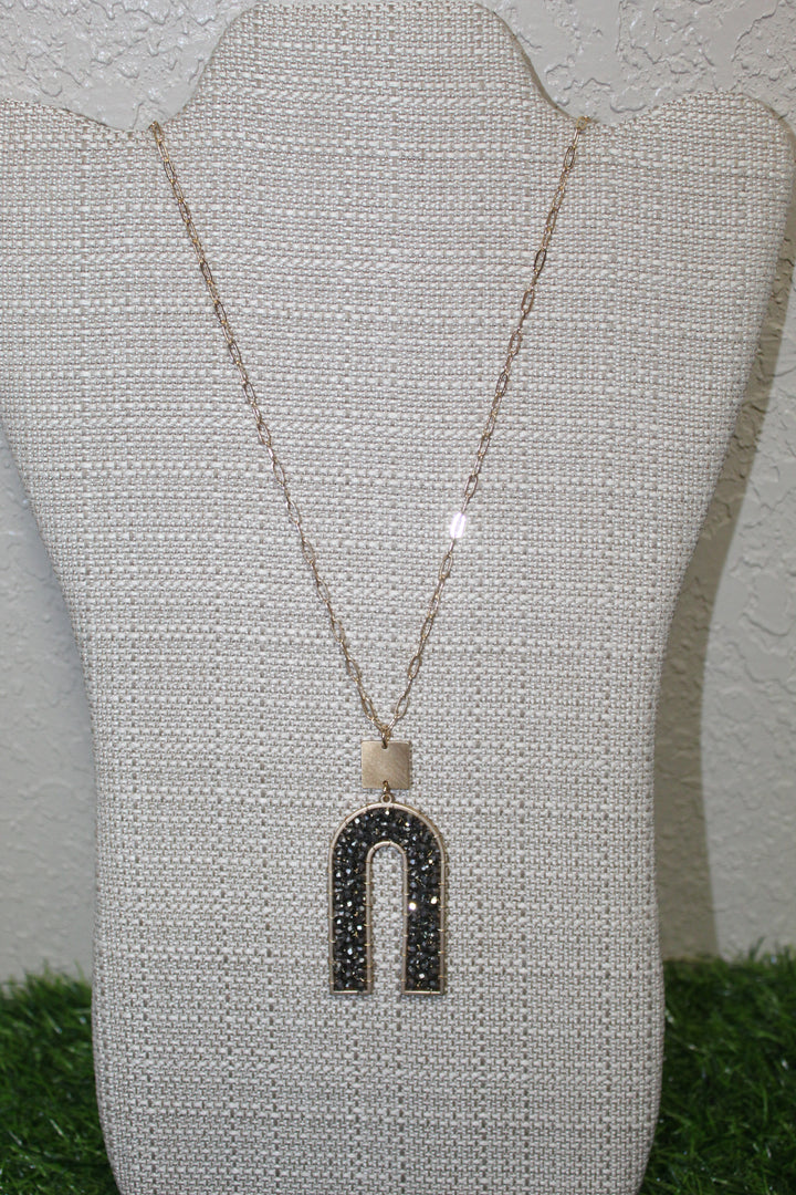 Beaded Horse Shoe Necklace