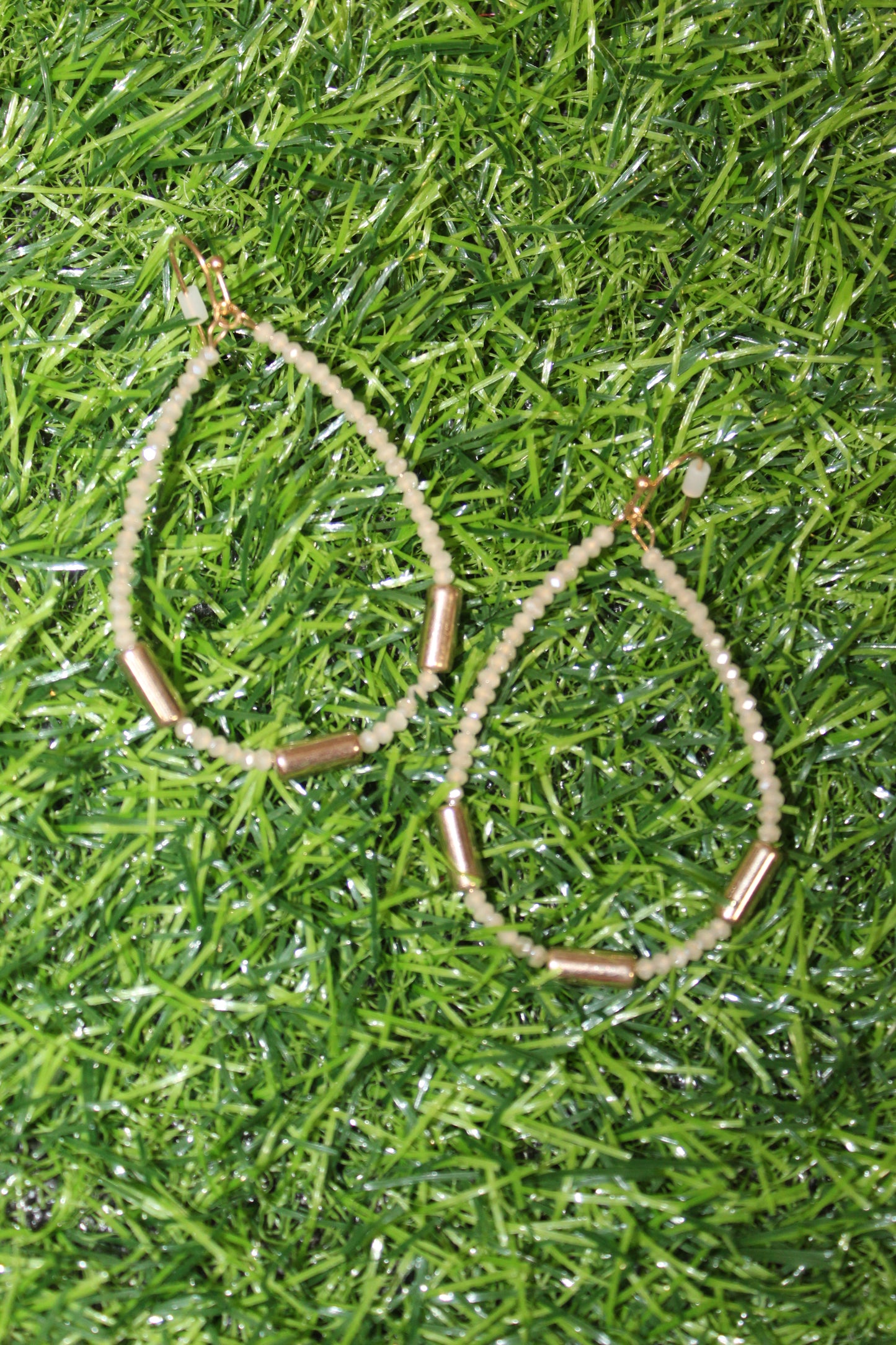 Beaded Earring with Gold Spacings