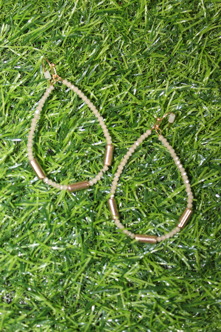 Beaded Earring with Gold Spacings