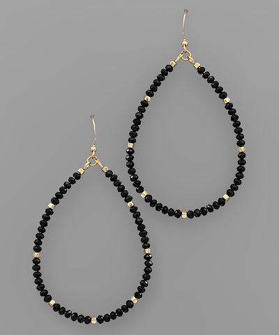 Glass Bead Teardrop Earrings