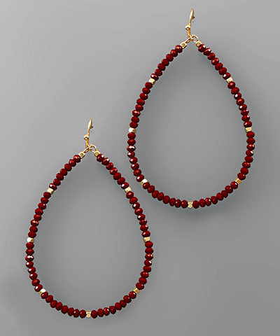 Glass Bead Teardrop Earrings