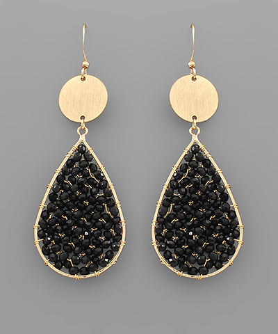 Disk & Teardrop Bead Earrings