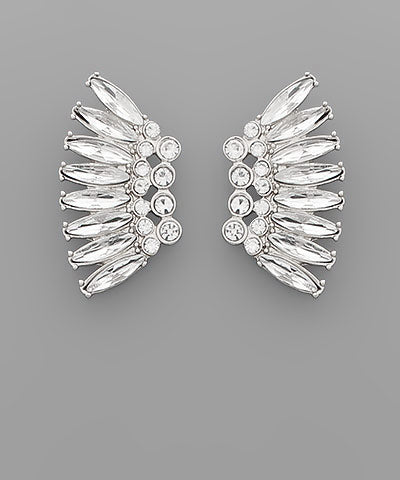 Crystal Bead Wing Earrings