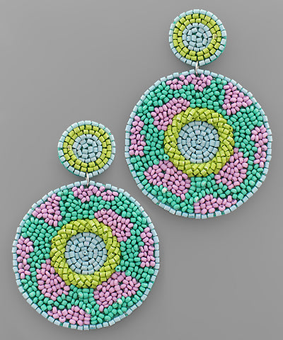 Pattern Bead Disc Earring