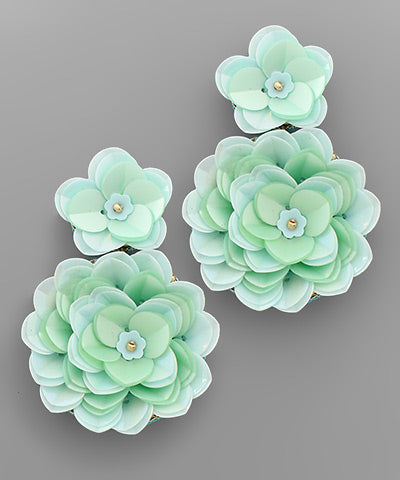 Sequin Flower Earrings