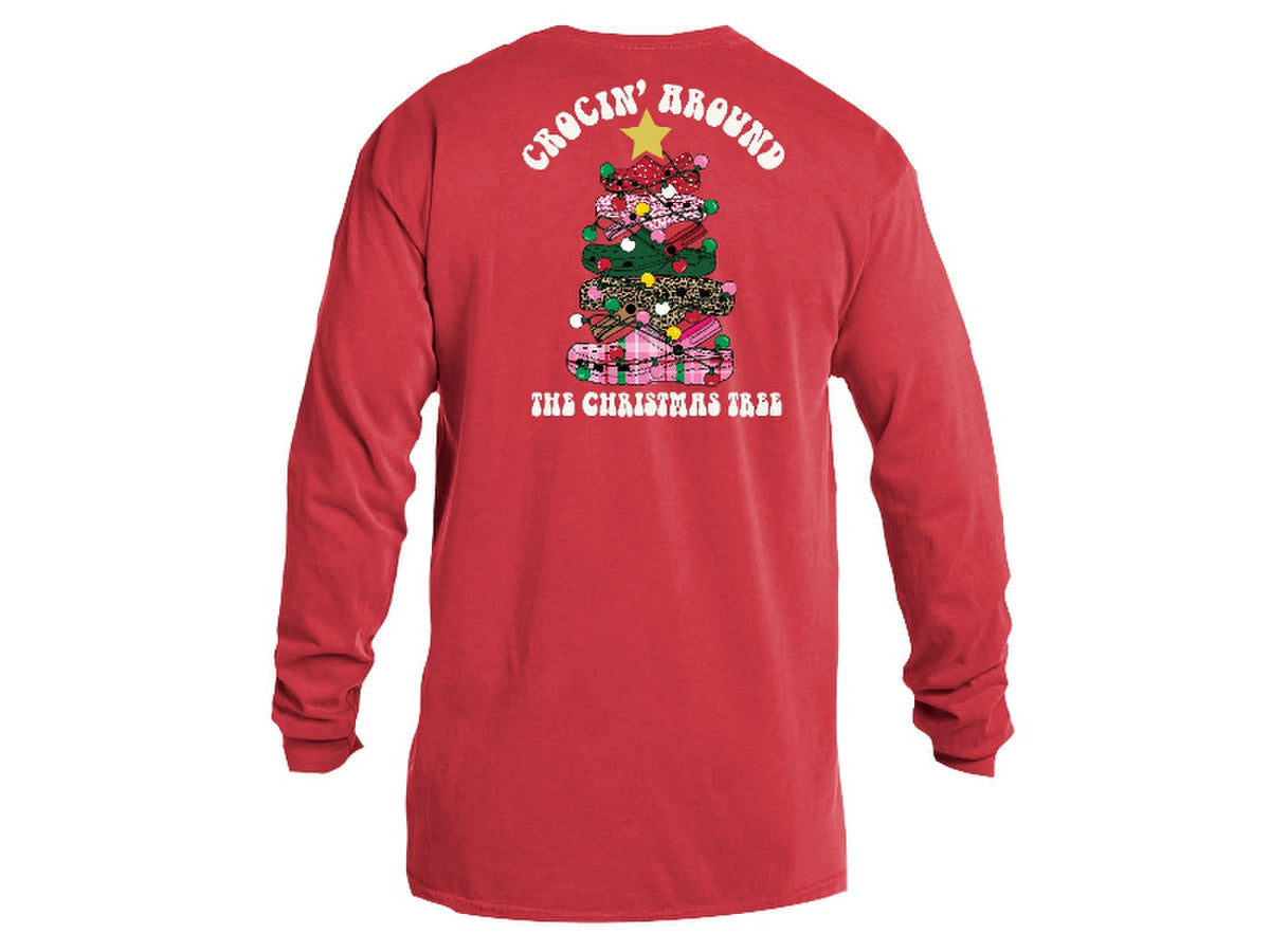 Kids Crocin' Around the Christmas Tree Long Sleeve T-shirt
